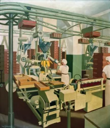 Machine Room with Two Girls at Work